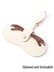 1PC Leather Glasses Storage Bag Portable Sunglasses Glasses Clip Protective Case Portable Glasses Storage Bag Can Hang Bag Travel Glasses Clip Women's Storage Bag Bag Charms Car Decoration Outdoor Portable Bag Couple Keychain Anti-Lost Wristband Birthday Gift Party Gift Anniversary Gift.