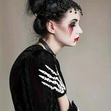 1pair Claw Gloves - Skeleton Hand Design Halloween Costume, Pull-On Closure For Cycling, Skiing, Costume Parties - Cold Weather Gloves For Men & Women (Halloween, Valentine's, Easter) - Spooky Gothic Accessories, Halloween Clothes