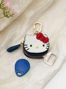 Cute Cartoon Keychain, High Quality PU Leather Bag Charm Accessory, 3D Bow, Cute Gift For Ladies, Birthday Christmas Party Gift, Suitable For Purse, Accessory Storage