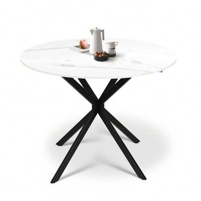 Folding Dining Table, Round Drop Leaf Table For Small Space Dining Room, Kitchen, Apartment Table