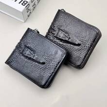 Wallet da uomo con chiusura lampo, grande capacità, porta carte, in pelle PU, multiposizione, organizer a coin, alta qualità, texture accattivante, chiaro, fattoriale, regalo per le vacanze per ragazzi
