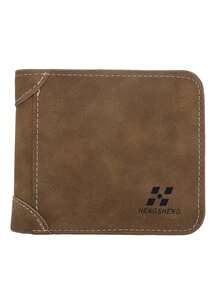 1件男士多卡位钱包短款磨砂皮革钱包复古三折横款钱包钱夹情人节礼物男士钱包迷你钱包钱夹男士钱包真皮小钱包