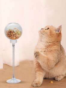 带毛绒球、金属弹簧逗猫棒和吸盘底座的互动猫玩具 - 色彩鲜艳，无需电池，设计耐用，适合所有品种，刺激狩猎本能和嬉戏兴奋，狩猎模拟玩具，活力猫玩具，毛绒球玩具，室内猫玩具 - 彩色 - 查看 9