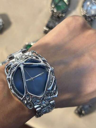 1pc Y2K Vintage Spiderweb Alien Niche High End Retro Waterproof Quartz Horloge