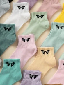 5pcs/10pcs Pack Cute Cartoon Butterfly Pattern Colorful Kids Crew Socks, Random Delivery, European & American Size, Comfortable Breathable , Suitable For Daily Wear, Premium Material, Non-Sweaty Feet - Multicolor - View 4