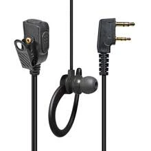 HYS 双向无线电对讲机耳机，C 型耳挂，柔软舒适，红色耳塞设计，外观更美观，带 PTT 麦克风的双向无线电耳机，兼容宝峰、建林、普信、林顿、威尔维、沃讯对讲机