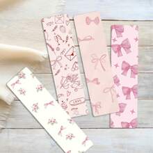 48pcs Romantic Bowknot Pattern Bookmarks, Pink Series, Bookmarks Set, Diary Journal Reading Markers, Decorative Accessories, School Supplies, Gifts For Girls, Christmas & New Year Gifts, Stationery Gifts For Book Club Members, Writers, Teachers, Back To School, Vibrant Book Companion, Bomboniere 18th Birthday, Graduation Bomboniere, Personalized Bookmarks, Desk Decor