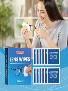 1 Pack (12 Pieces) Lens Cleaning Wipes: Convenient Portable Cleaning Cloth For Glasses, Smudges, And Blurred Vision. Effectively Removes Watermarks And Grease From Lenses. Can Also Be Used On Devices Such As Smartphones, Cameras, And Computer Screens.