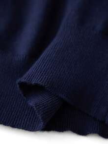 Women's Striped Cardigan V Neck Long Sleeve Button Down Knit Tops For Fall Streetwear - Navy Blue - View 7