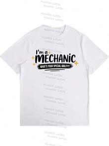 Ropa de verano para mujer, camisas 100% algodón para mujer, regalos para el día de la madre para S-2XL, regalos de cumpleaños para mujer, ¿cuál es tu superpoder? Camiseta,Camiseta de mecánico, camiseta de mecánico diésel, soy mecánico ¿Cuál es tu superpoder? camiseta - Blanco - Ver 5