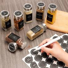 12/24 barattoli di plastica per spezie con coperchi, contenitori per spezie da 160g con etichette e pennarello, set di contenitori per la conservazione di spezie con tappi per bottiglie di spezie, per scaffali, armadi e cassetti, si raccomanda il lavaggio a mano