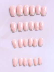 192 件中号方形心形指甲设计法式尖头按压指甲短款完美贴合亚克力假指甲套装包括：1 件果冻胶和 1 件指甲锉，心形指甲适合女性和女孩日常生活和派对情人节使用 - 彩色 - 查看 10