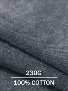 Roost Camo Shield Double-Sided Pattern Print, Fine 230g Washed Old Batik Thickened Pure Cotton T-Shirt, Women's Fashion Casual Premium Pure Cotton T-Shirt, Short Sleeve Round Neck T-Shirt - 灰色的 - 查看 2