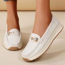 Women's Versatile Soft Bottom Non-Slip Casual Flat Loafers - Beige - View 3