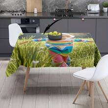 1 Pc Customized Photo Barbecue Grill Bar Tablecloth - Personalized Photo, Polyester Rectangular Tablecloth, Suitable For Parties, Birthdays, Weddings, Anniversaries, And Events - Multicolor - View 4