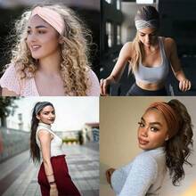 4-Pack Wide Headbands For Women - Soft, Bohemian Style Turban Hair Accessories With Knotted Design For Yoga, Running, Sports, And Everyday Wear - Vintage Inspired, Cute, And Comfortable Hair Band Accessories - 4pcs - View 2