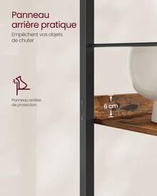 VASAGLE Bookcase - Rust Brown - View 3