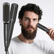 Men's Professional Ionic Hair Straightener Brush, 6 Temperature Settings, Ceramic Anti-Scald Hair Straightening Brush, Quickly Create Salon-Level Styling At Home Men's Electric Beard Styler Men's Beard Straightener - EU C Type Plug(220-240V) - View 8