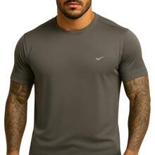 Promotion Men's Dry Fit Plain T-Shirt - Casual Workout Gym Sports Exercises Running - Xám - Xem 2