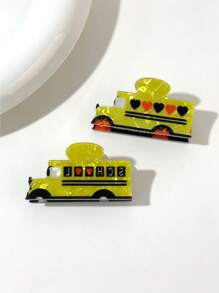 发夹 3 件装 女士 可爱 尺子、苹果、汽车造型 发夹 水钻发夹 发饰 优雅 爪夹 学校用品 大学 - 彩色 - 查看 2