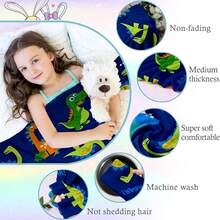 Kids Dinosaur Print Plush Blanket, Air Conditioning Blanket, Sofa Cover Blanket, Suitable For Home, Office, Outdoor, Camping, Travel, Air Conditioning Nap Blanket - Multicolor - View 6