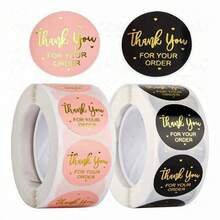 500 pièces/rouleau Autocollants "Merci pour votre commande", Autocollants "Merci" faciles à décoller, Autocollants pour produits faits main, Autocollants "Merci" pour sacs cadeaux, emballages et étiquettes de petites entreprises de au détail en ligne. Pour fournitures scolaires, rentrée des classes. - Multicolore - Voir 3