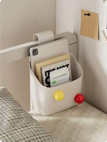 1pc Storage Basket Hanging Basket Dormitory Bedhead Bedside Storage Rack Multi Functional Wall Mounted Bathroom Storage Basket Top Storage Artifact - Multicolor - View 8