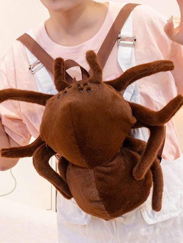 Sac à dos en peluche d'araignée d'Halloween, sac à bandoulière mini fourre-tout pour bonbons, sac à dos effrayant avec réglage, cadeau d'Halloween pour enfants