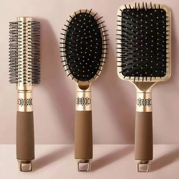1pc/3 Pieceshair Brush And Comb Set, Paddle Brush, Straight Brush, Suitable For Wet, Dry, Curly And Straight Hair For Men And Women, Very Suitable As A Holiday Gift For Family And Friends, Hair Brushes, Combs,