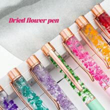 Bolígrafos de lujo con tacto suave personalizados, bolsas negras para bolígrafos, bolígrafos con flores secas rellenas de aceite, bolígrafos con flores - Herramientas de escritura personalizadas, regalos perfectos, regalos de aniversario, regalos de cumpleaños, regalos de temporada de graduación, útiles escolares, escuelas, maestros, oficinas, niños y niñas, para regalos
