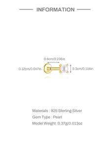 1件 2mm/3mm/4mm 金色珍珠耳釘，925純銀珍珠耳軟骨平背耳環，低過敏性，女性完美禮物，適合日常穿戴/派對/週年紀念 - 金色 - 查看 13