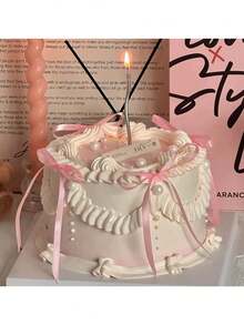 10pcs Ribbon Bow Cake Decorations, Silk Cake Skirt, Graduation Cake Toppers, Birthday Party Table Decorations,Birthday Cake Topper Balletcore Birthday Cake Topper Black Bow Ribbon Cake Decoration For Birthday Shower Wedding Party - Multicolor - View 5