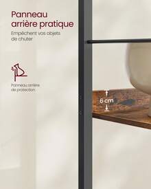 VASAGLE Bookcase - Rust Brown - View 2