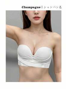Strapless Bra, Dual Purpose Bra, Thick Cup Bra, AB Cup Bra, Push Up Bra, Wire Bra, Tube Top, Wrap Around Bra, Non-Slip, Invisible, Cross Straps, Lifting Straps, Thin Top And Thick Bottom Pad, Push Up, Gather Underarm Flesh, Prevent Breast Sagging, For Wedding Dress, Lift, Support, Various Ways To Wear