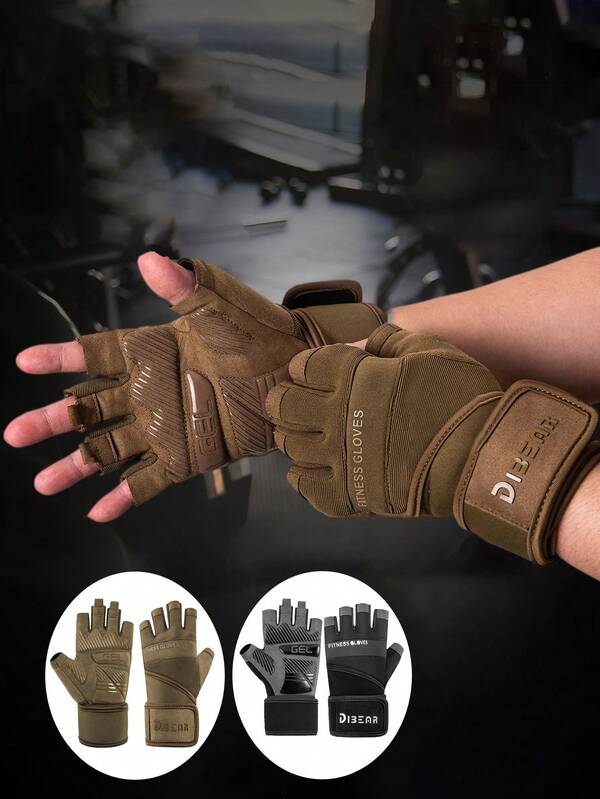 1 par de guantes de levantamiento de pesas para fitness, guantes deportivos antideslizantes y transpirables