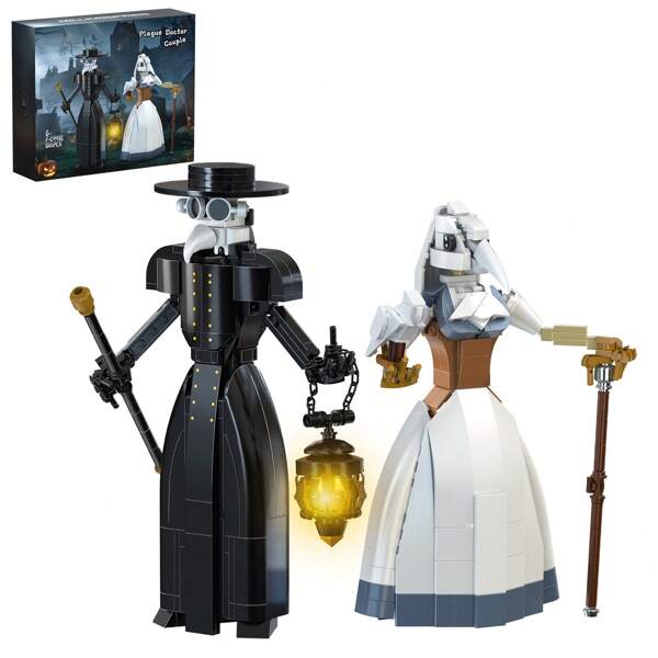 500 piezas Conjunto de bloques de construcción de Doctor de la Peste - Juguete coleccionable con temática medieval para adultos - Kit de construcción creativa como regalo