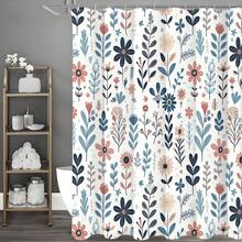 1 rèm tắm chống thấm nước bằng polyester họa tiết hoa, thiết kế kiểu nhà nông thôn, có thể giặt máy, kèm 12 móc treo, trang trí phòng tắm mộc mạc, vải không lót dùng được cả bốn mùa, họa tiết hoa dại, chống thấm nước và chống nấm mốc, có thể giặt máy, chất liệu polyester nhẹ và thoáng khí, màu sắc có thể hơi khác do ánh sáng - Trang trí phòng tắm nghệ thuật - Nhiều màu - Xem 8