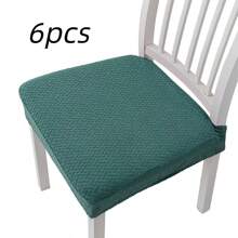 6pcs Dining Chair Cover, T-Shaped Long Grid Jacquard Chair Cover, Detachable And Washable Furniture Protection Cover, Dining Table Chair Cover, Household Cover, Home Chair Cushion Cover, Suitable For Decoration In Restaurants, Living Rooms, Bedrooms, Offices, And Hotels