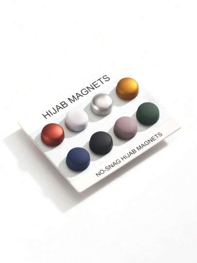 8 أزواج من المغناطيس المصنوع من سبيكة الزنك ذات اللون الأحادي للحجاب، مغناطيسي قوي، مناسب للربيع والصيف والخريف والشتاء