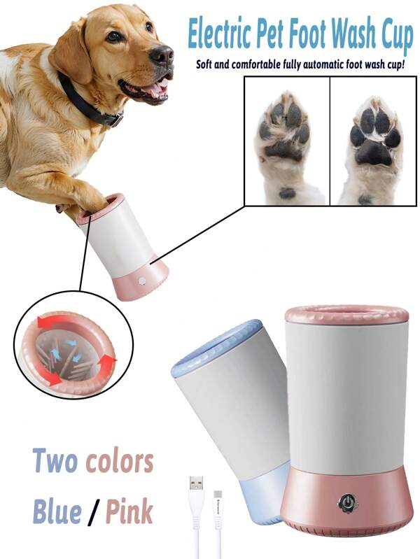 Automatic Dog Paw Washer USB Rechargeable Pet Paw Cleaner Portable Dog Cleaning Cup Foot Pet Paw Cleaner Electric Paw Massager