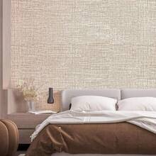 1 Cuộn Giấy dán tường vải lanh màu xám nhạt Trang trí nhà Tự dính Bóc và dán Giấy dán tường cho phòng ngủ Phòng ăn Tủ bếp Miếng dán tường Chống nấm mốc dày Giấy dán tường có thể tháo rời cho mặt bàn Cải tạo đồ nội thất - Màu be - Xem 5