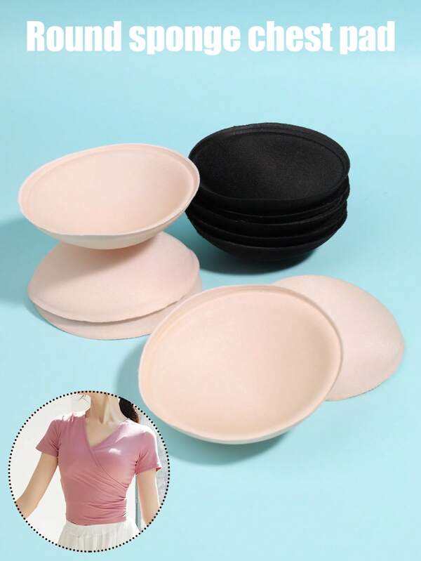 2/6/10pcs Women Round Bra Inserts, Seamless Bra Pads For Sports And Multipurpose Bras, Comfortable Lingerie Liners, Prevent Nipple Protrusion, Reusable Bra Accessories Suitable For Various Bras, Dresses, Camisoles, Activewear, Yoga Tops, Bodysuits
