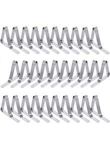 6 szt./12 szt. Trwałe klipsy do obrusów ze stali nierdzewnej, niezbędne na festiwale, imprezy, Święto Dziękczynienia - Srebro - Zobacz 1