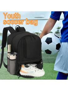 Nowa torba piłkarska z dwoma ramionami, plecak sportowy do koszykówki, siatkówki i innych aktywności na świeżym powietrzu, składana torba sportowa z wentylowaną przegrodą na buty i przegrodą na piłki, kieszeń na laptopa, odpowiednia do sportów zespołowych