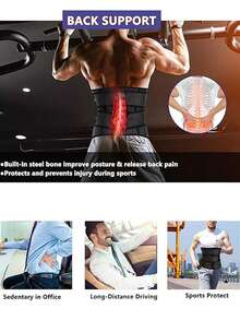 1pc Men's Waist Trainer Trimmer Corset Abdominal Binder Neoprene Sports Waist Belt, Sweat Waist Trainer Wrap For Men, Unisex Waist Trainer Sports Belt - 1PCS - View 4