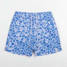 Kids Mosaic Blue Swimshorts - Blue - View 1