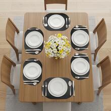 Set de 6 Manteles Individuales Antideslizantes y Reutilizables – Impermeables, Decorativos y Fáciles de Limpiar para Embellecer tu Mesa con Estilo - Negro / Net - Ver 7