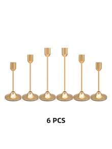 12件/6件/3件金色/黑色/镀金烛台套装，适用于柱状蜡烛和锥形蜡烛，适合圣诞节、万圣节、复活节、感恩节、家居、婚礼、派对、周年纪念日装饰 - 彩色 - 查看 11