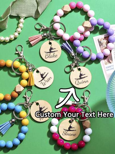 1 pièce Perles personnalisées avec texte personnalisé (style bicolore) - peut graver des noms, de courtes phrases, des symboles - accessoires exclusifs faits à la main - ornements de style distinctifs