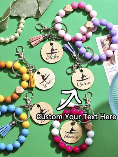1 PIEZA Cuentas personalizadas con texto personalizado (estilo de dos colores) - Se pueden grabar nombres, frases cortas, símbolos - Accesorios DIY hechos a mano exclusivos - Ornamentos elegantes y distintivos